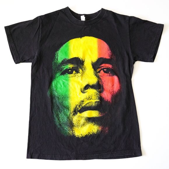 Bob Marley Rasta Reggae Band 420 Short Sleeve Tee T-Shirt Small Red Yellow Green - Picture 1 of 8